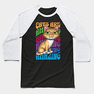 Cute Orange Tabby Cats art Amazing Baseball T-Shirt